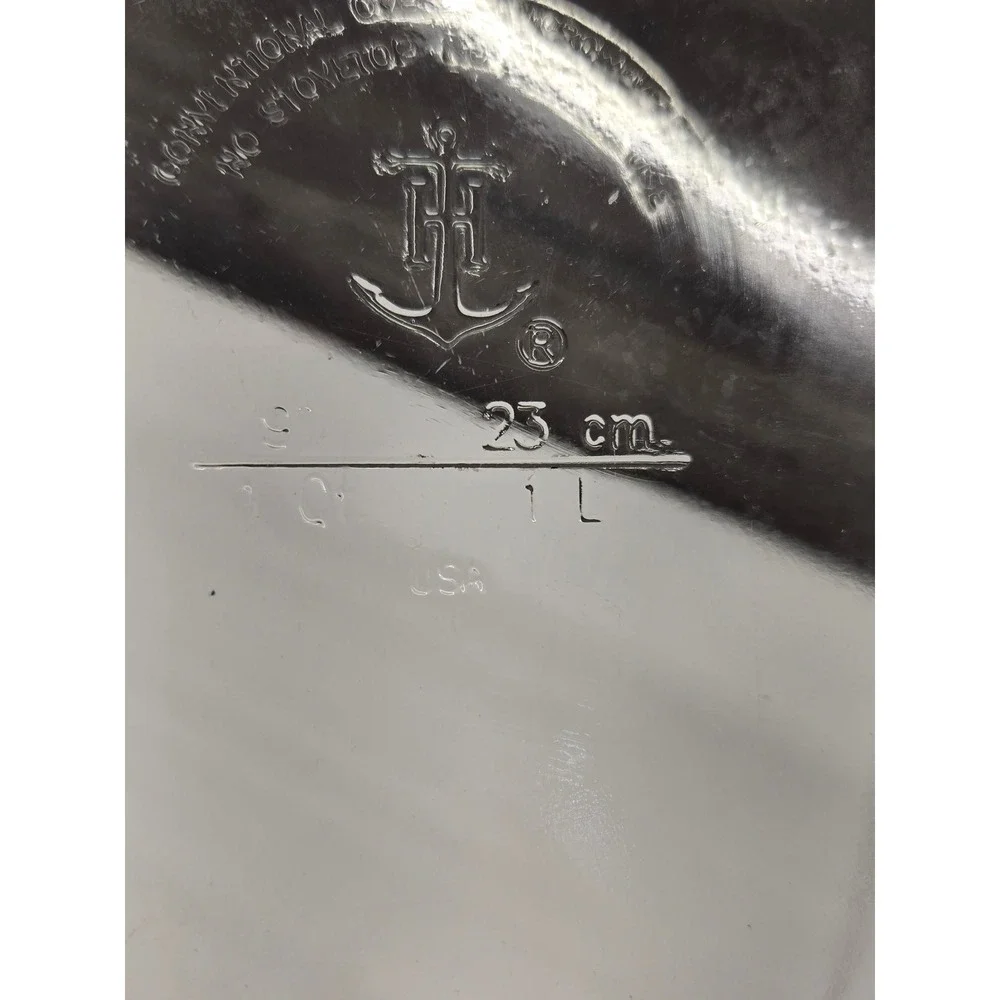 Anchor‎ Hocking Fire-King Clear Glass 9 Inch Pie Dish Pan with Handles USA 1 QT